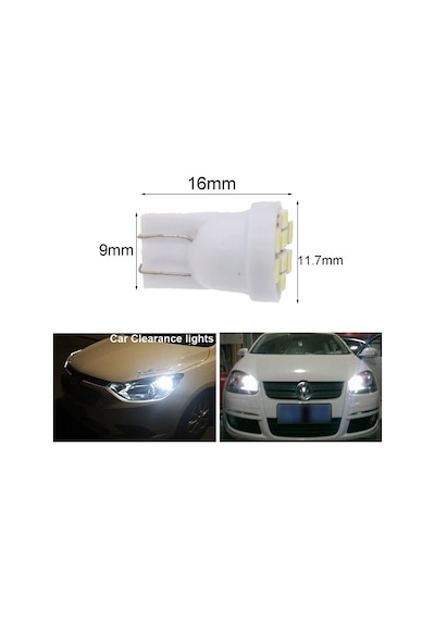 4 Adet Beyaz Renk - Mini Dipsiz Led Ampul T10 - Her Araca Uyar