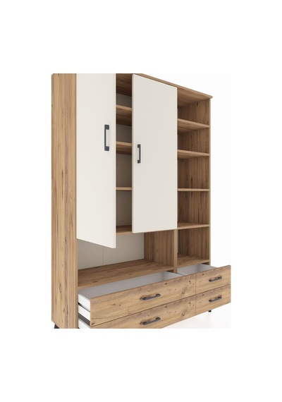 Hyperion Dolap 10 Raflı 4 Çekmeceli 2 Kapaklı 132x44x195 Çam-aytaşı/çam Aytası/atlas Çam Hyperion Dolap 10 Raflı 4 Çekmeceli 2 Kapaklı 132x44x195 Çam-aytaşı/çam Aytası/atlas Çam