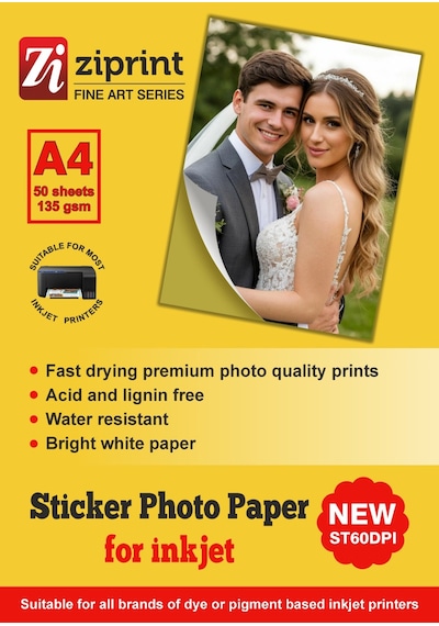 135 Gr Çift Taraflı Parlak Inkjet Kuşe, Broşür, Afiş Kağıdı A4 50 Yaprak Epson, Canon, Hp, Brother