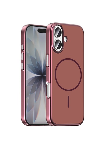 Apple iPhone Uyumlu 17 Kılıf M-safe Şarj Özellikli Zore Lora Pc Kapak - Mürdüm