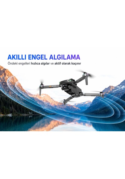 Gd12 Drone Ekranlı Kumanda Sabit Uçuş Fırçasız Motor Tek Tuş İniş Kalkış Başsız Mod 360 Derece Engel Algılama Wifi Cam