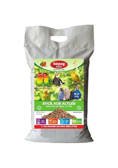 Tr Bonny Nice Kuş Kumu Kanarya Muhabbet Papağan Bülbül Kafes Altlığı 5 Kg 9 Lt 5 Adet