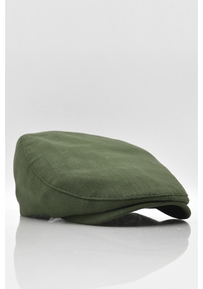 Külah Erkek Düz Pamuklu Yeşil Flat Cap Kasket-Yeşil-Standart
