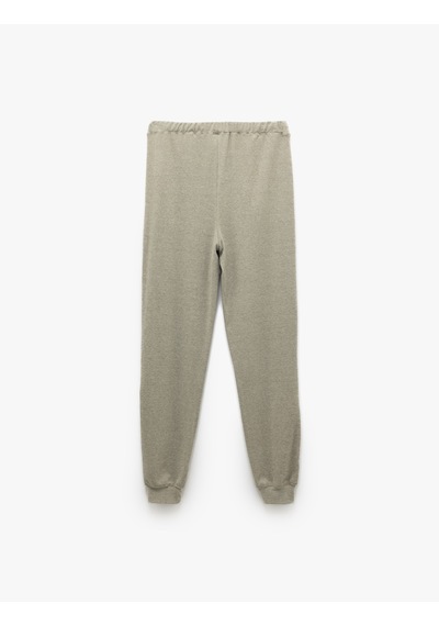 Koton Rahat Kesim Beli Bağlamalı Yumuşak Dokulu Jogger Pijama Altı Haki 5wlk40315mk Haki