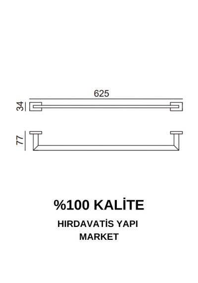 Çelik Banyo Paslanmaz Pirinç Kenzo Uzun Havluluk 60cm Gri