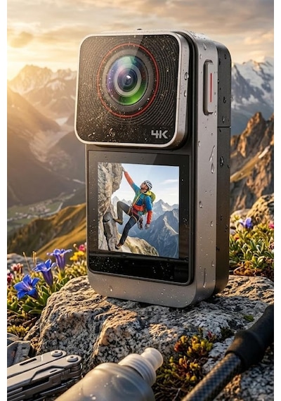 Giyilebilir Aksiyon Kamerası 4k Ultra Hd Kayıt Su Geçirmez Kamera Ac05 Siyah