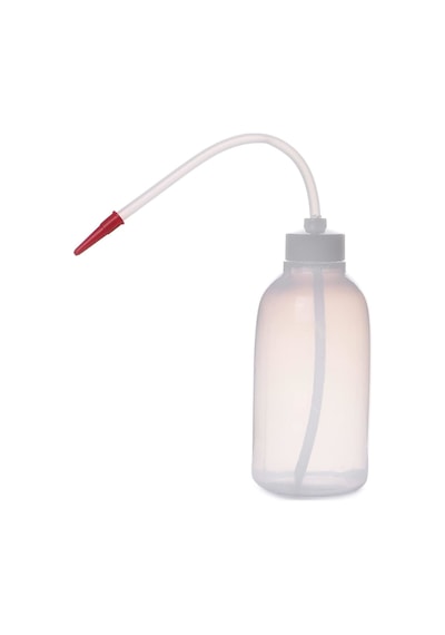 Borox Plastik Piset PE Plastik Uzun Form Renkli Yıkama Şişesi Şeffaf 250 ML