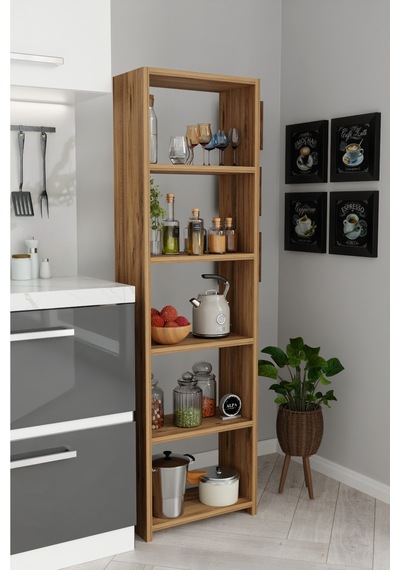 Alpaevmobilya 150 Cm 5 Raflı Ahşap Açık Mutfak Dolabı Çok Amaçlı Organizer Raf Baharatlık Ve Kahve Köşesi Dolabı Atlantik Çam Alpaevmobilya 150 Cm 5 Raflı Ahşap Açık Mutfak Dolabı Çok Amaçlı Organizer Raf Baharatlık Ve Kahve Köşesi Dolabı Atlantik Çam