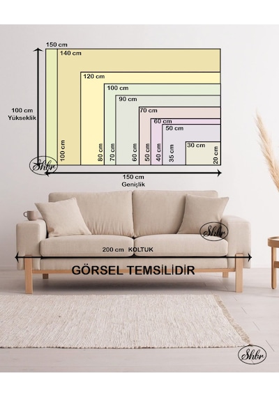 Tekli Yatay Kanvas Tablo Orman Manzarası Ve Mavi Kuşlar Dekoratif Kanvas Duvar Tablosu