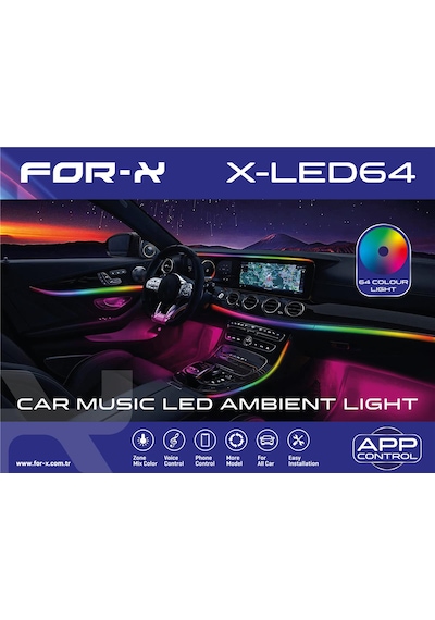 For-x X-led64-64 Renk-müziğe Duyarlı-app Telefon Kontrollü-rgb Ambiyans Led Aydınlatma 1 Adet