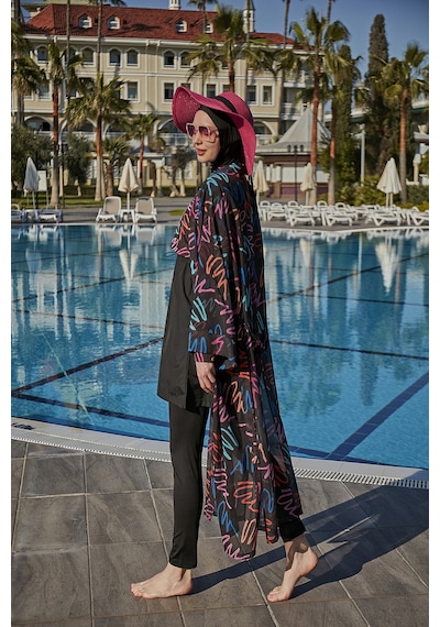 Remsa Neon Şifon Kimono Pareo Rms-rp013-26 Siyah