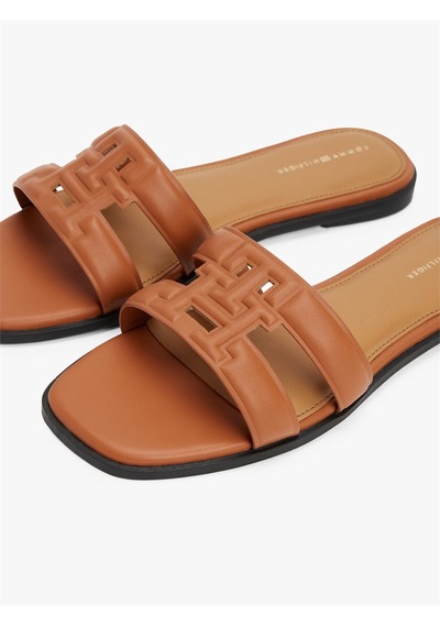 Tommy Hilfiger Th Logo Strap Mule Kadın Kahverengi Sandalet - Fw0fw08671