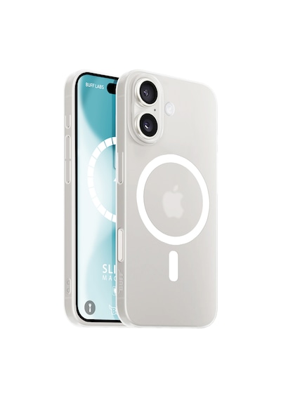 Apple Uyumlu iPhone Buff 16 Magsafe Slimfy Kılıf White