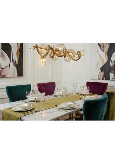Linen Baskılı Pamuk Keten Haki Runner 40x140 Cm 948 Çok Renkli
