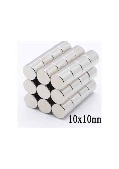 Silindir Süper Güçlü Neodyum Mıknatıs 5 Adet Çap 10mm X Kalınlık