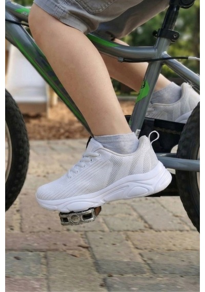 In Step Pure White Ultra Hafif Nefes Alabilir Çocuk Spor Ayakkabı - Beyaz