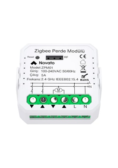 Tuya Mini Zigbee Perde Panjur Kontrol Rölesi Tuya, Smart Life, Home Assistant, Zigbee2mqtt Uyumlu