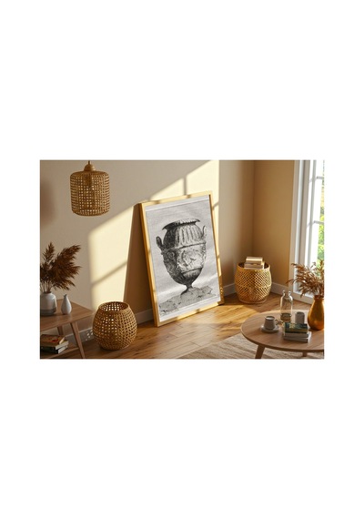Anonim Saly Vazolar Serisi Çerçevesiz Poster 21x30 Cm A4 Geometrik Desen Etnik Duvar Dekoru