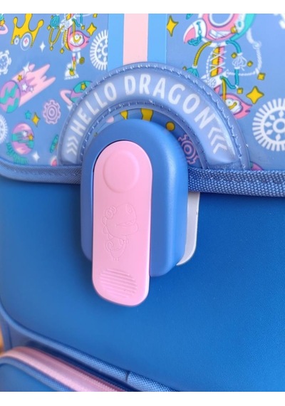 Hello Dragon Okul Çantası Omurga Koruyucu Mavi Pembe Mavi - Pembe