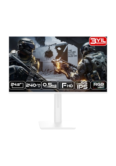 Fazeon X25f240pw 24.5" 240hz 0.5ms Beyaz Pivot Gaming Monitör