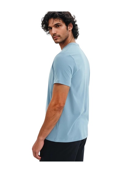 Arma Ar-ma Erkek Bisiklet Yaka Tişört Baskisiz Basic Örme Kumaş Regular Fit %100 Pamuk 30/1 Penye Süprem Y31344408202 Mavi-m2