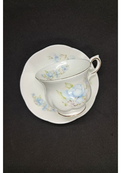 Fine Bone China Mavi Satsuma Desenli Vintage Çay Fincanı