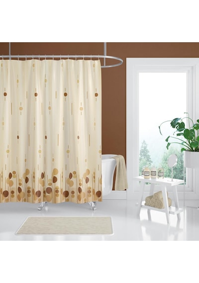 Zethome Tropik Banyo Duş Perdesi 6022 Tek Kanat 1x180x200 Kahverengi