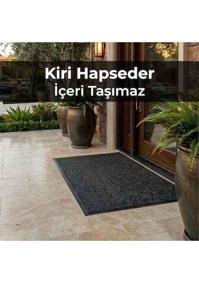 Aquila Kir ve Nem Tutucu Kapı Önü Temizlik Paspası Antrasit 90 x 150 cm