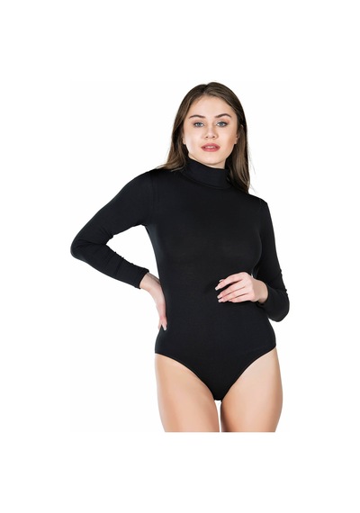 Moon Wear Uzun Kol Boğazlı Çıtçıtlı Kadın Body 322 Mor