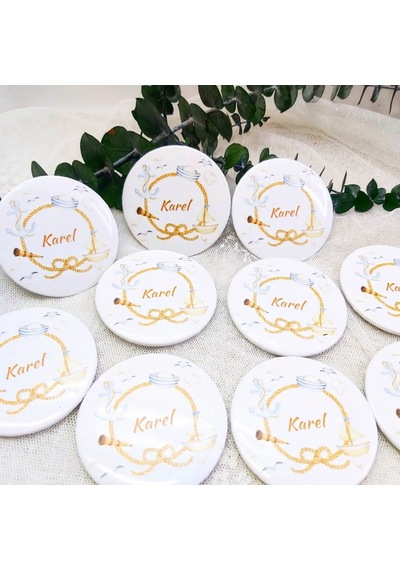 Denizci Desenli Erkek Bebek Metal Yenidoğan Açacak Magne 15 Adet