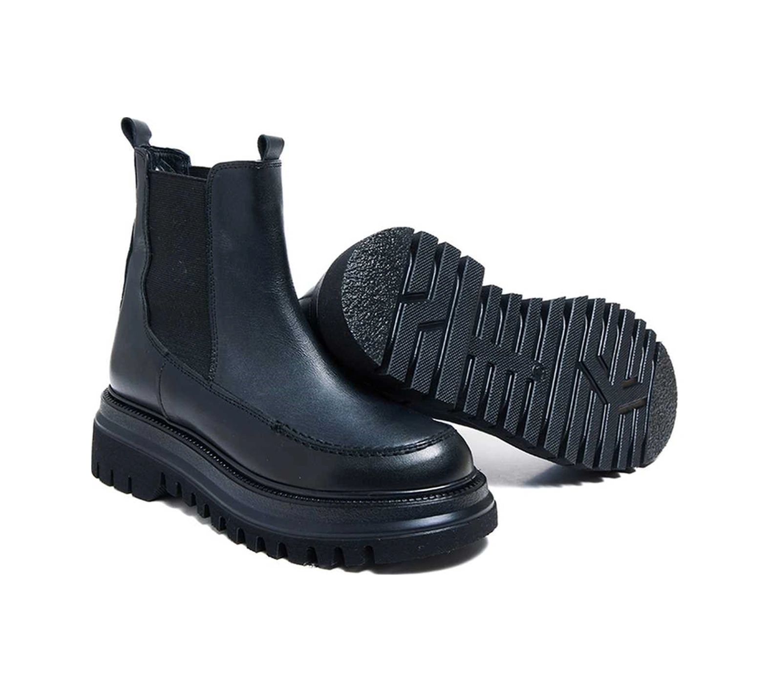 Bestello Lastikli Termo Taban Düz Bot 101-216574-25 Kadın Bot Siyah