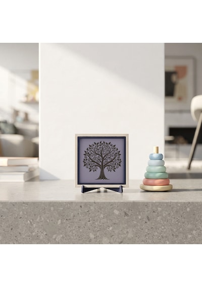 Hayat Ağacı Motifli Çağdaş Dekoratif Obje, Ev Ve Ofis Dekoru İçin Modern Bir Seçim 10x10 Cm