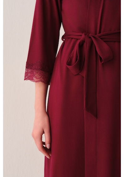 Suwen Catrine Kısa Sabahlık Sh26636615102 Bordo