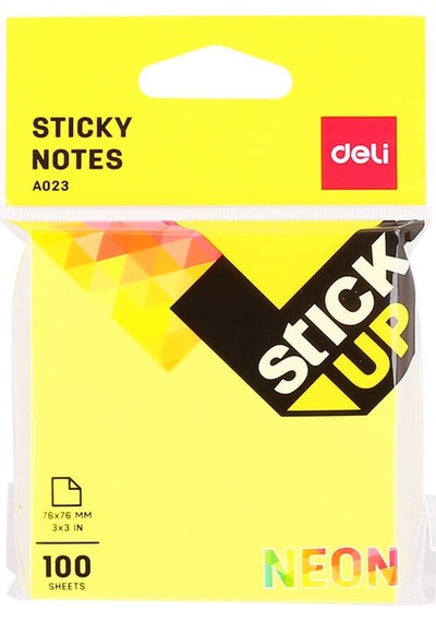 Deli Sticky Notes Yapışkanlı Not Kağıdı 76x76 Mm Neon 100 Sayfa A02302