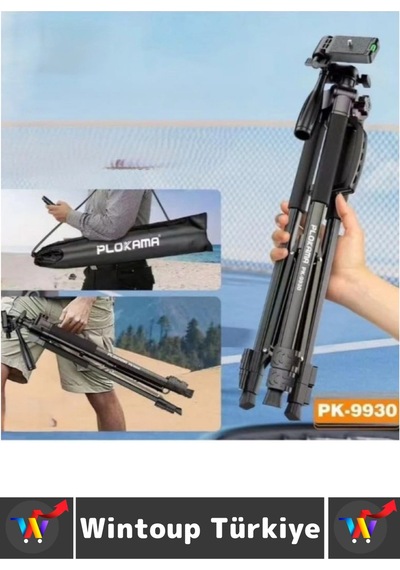 Wintoup Premium Vlog Çekim Teleskopik Döner Başlık Yatay Dikey Kullanım Taşıma Çantalı 150 Cm Kamera Tripod