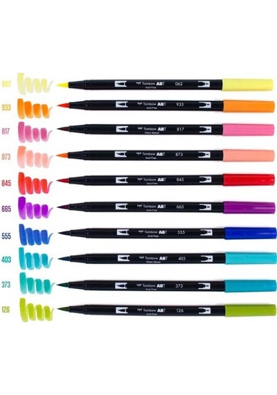 Tombow 10'Lu Retro Renkler Ab-T Dual Brush Pen G.Kalem Seti