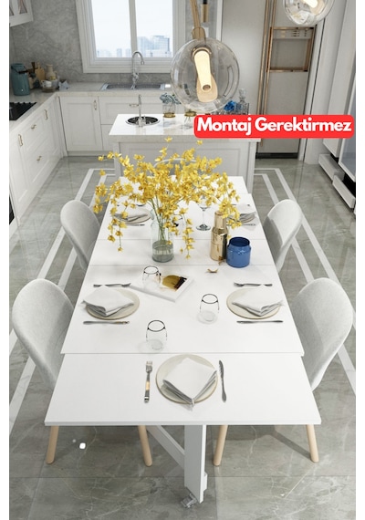 Dekorfim DF01111B Pratik Portatif Katlanır Masa Mutfak ve Yemek Masası