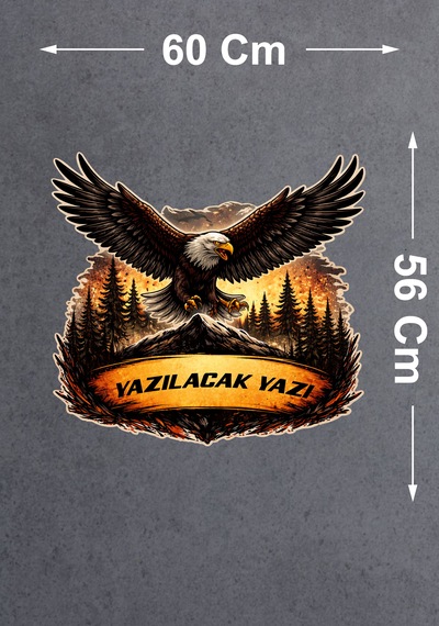 Kişiye Özel Vahşi Kartal Sticker - Vahşi Hayat 4x4 Off Road Adventure Sticker - Araba Oto Motosiklet Karavan Cam Sticker - 00335 60X56 Cm