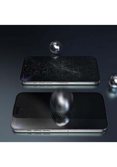 Apple Uyumlu   iPhone 17 Wiwu Wi-sq009 İprivacy 360 Anti-peep Oleofobik Ekran Koruyucu Uygulama Aparatlı Siyah