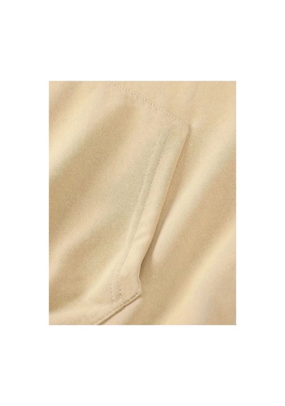 Medinenur Fermuar Desenli Kedili Kapüşonlu Oversize Sweatshirt Bej