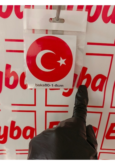 Oval Bayrak 8x8 Cm Baskes 1 Adet Renkli Baskı Sticker,bisiklet, Karavan,otomobil,motosiklet