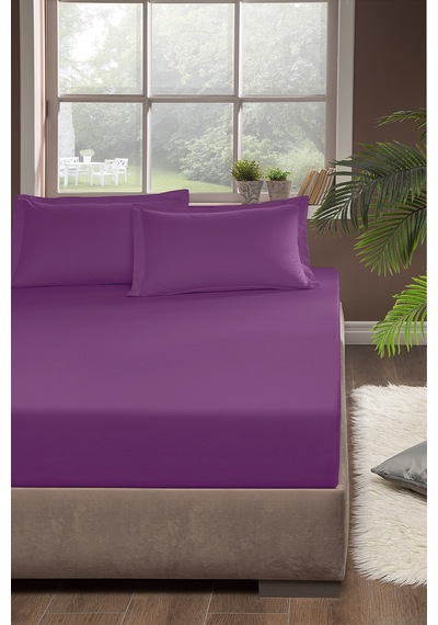 Pierre Cardin Pamuk Saten Lastikli Çarşaf 120x200 Mürdüm