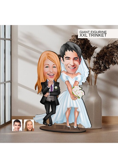 Bk Gift Kişiye Özel Sevgililer Karikatürlü Büyük Boy Ahşap Biblo-16 Arkadaşa Hediye , Sevgiliye Hediye, Kişiye Özel Biblolar Kobitmeyen137584 Bk Gift