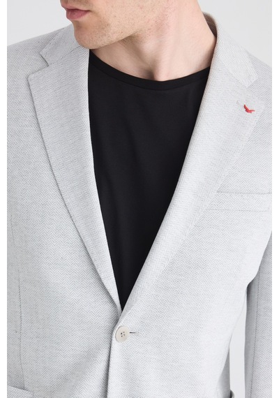 D's Damat Ds Damat Slim Fit Gri Balıksırtı Kumaş Ceket 5hc04bb06494m 301