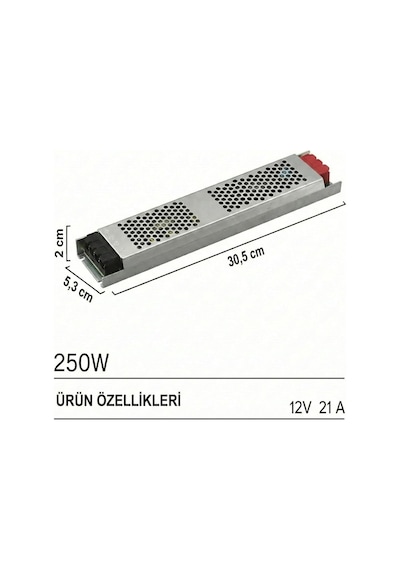 12v Ultra Slim Sessiz Şerit Led Trafosu - Cata Metal Kasa İnce Tasarım Klemensli Adaptör 5a /