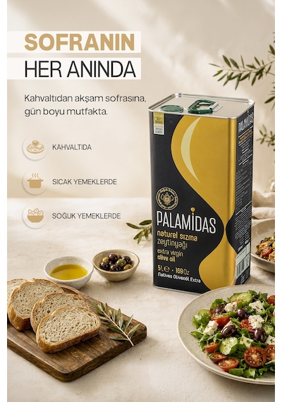 Palamidas Soğuk Sıkım Natürel Sızma Zeytinyağı Özel Harman 5 L