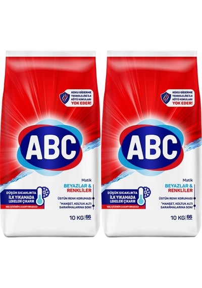 Abc Matik Toz Çamaşır Deterjanı 20kg 2pk 10kg Klasik 132 Yıkama