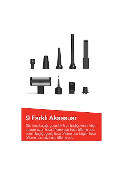 Arzum AR4500 RushX 17000Pa 6-in-1 Şarjlı Kablosuz Güçlü Araç İçi Süpürge