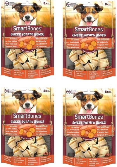 Smartbones Tavuklu Ve Tatlı Patatesli Mini Kemik 8 Li 128 Gr. X 4 Adet
