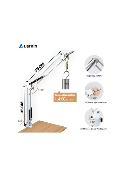 Larkin Nb39 Demir Masa Üstü Mikrofon Standı 35x35cm